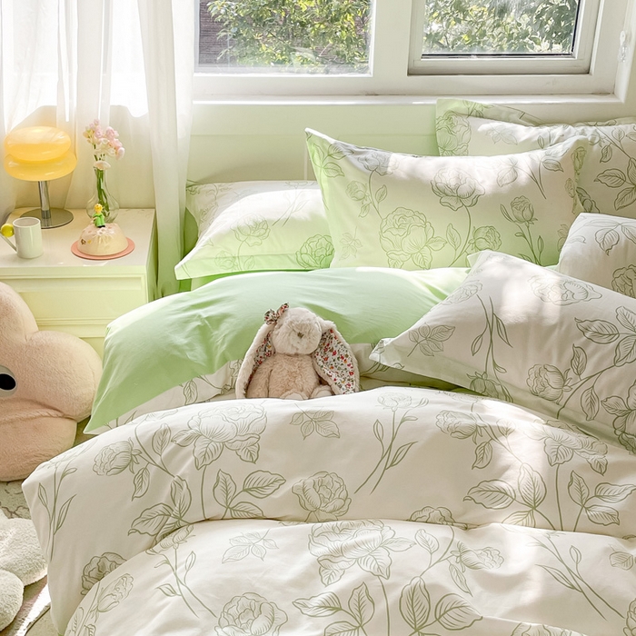 91家纺网 家纺一手货源 找家纺 涵宸家纺 2024新款全棉小清新印花单品套件--单被套 晚风吟