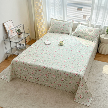 涵宸家纺 2024新款全棉小清新印花单品套件--单床单 床单-浅香