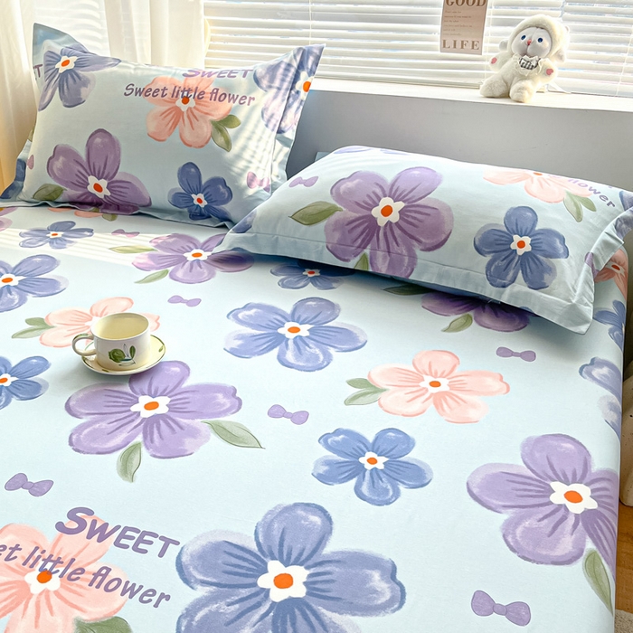 91家纺网 家纺一手货源 找家纺 涵宸家纺 2024新款全棉小清新印花单品套件--单枕套 枕套-花季