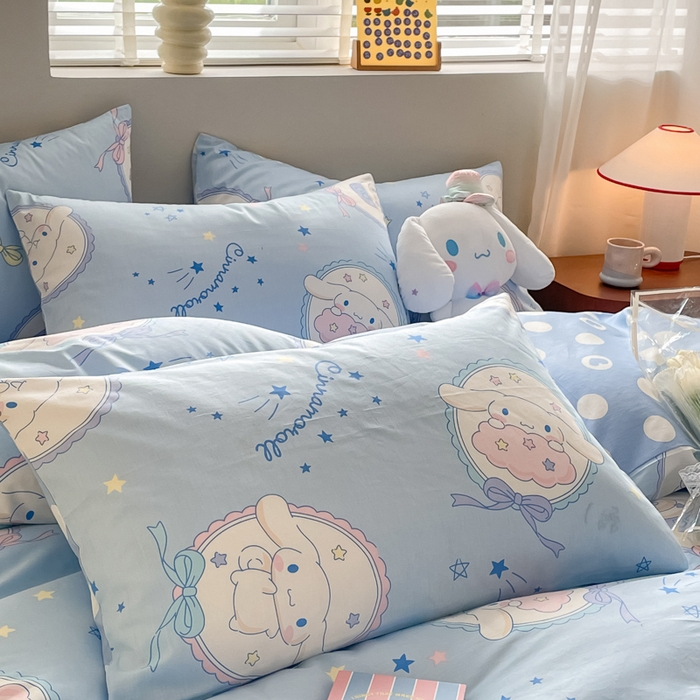 91家纺网 家纺一手货源 找家纺 博雅 2024新款全棉三丽鸥AB版活性印花四件套 玉桂狗