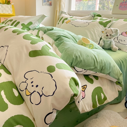 91家纺网 家纺一手货源 找家纺 （总）涵宸家纺 2024新款全棉小清新印花单品套件--单被套