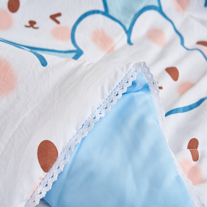 91家纺网 家纺一手货源 找家纺 畅销被业 2025新款水洗棉印花夏被夏凉被空调被 可爱蓝兔