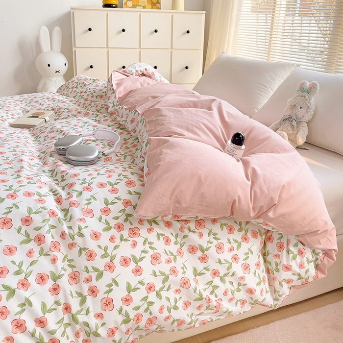 91家纺网 家纺一手货源 找家纺 大柏树 2025新款全棉13376印花四件套系列（可定制）-单被套 春晴