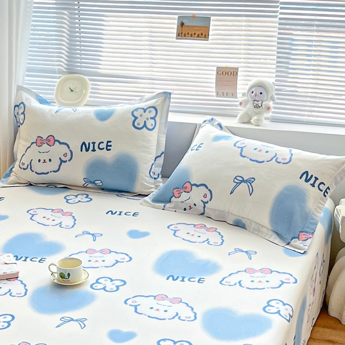 91家纺网 家纺一手货源 找家纺 涵宸家纺 2024新款全棉小清新印花单品套件--单枕套 枕套-玉桂兔