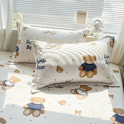 91家纺网 家纺一手货源 找家纺 （总）涵宸家纺 2024新款全棉小清新印花单品套件--单枕套