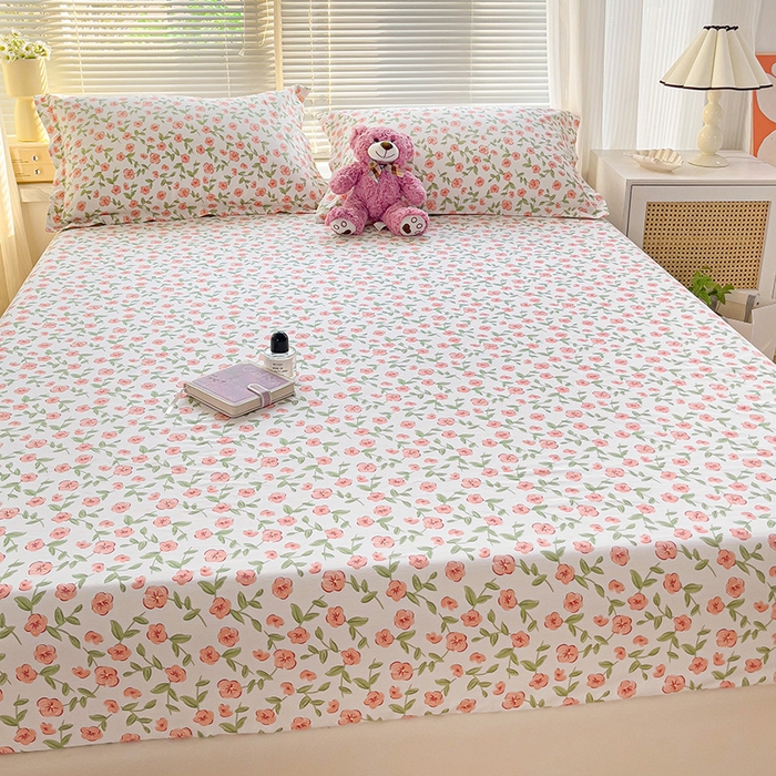 91家纺网 家纺一手货源 找家纺 大柏树 2025新款全棉13376印花四件套系列（可定制）-单床笠 春晴