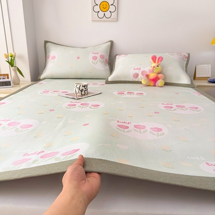 91家纺网 家纺一手货源 找家纺 （总）大元 2025新款数码印花冰藤席系列 -冰藤条席