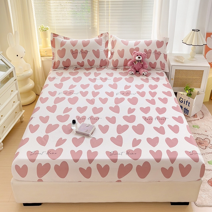 91家纺网 家纺一手货源 找家纺 大柏树 2025新款全棉13376印花四件套系列（可定制）-单床笠 倾心