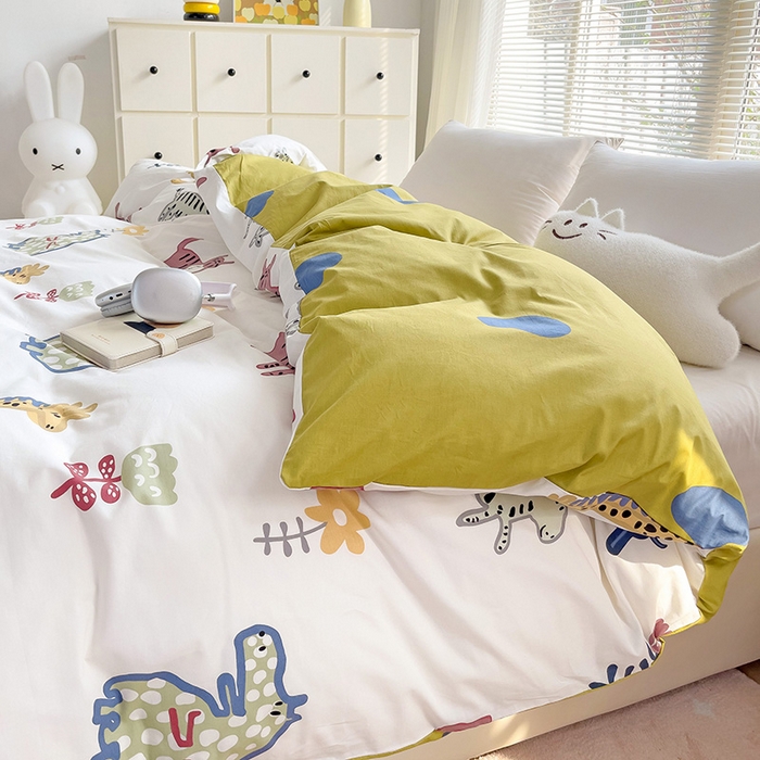 91家纺网 家纺一手货源 找家纺 大柏树 2025新款全棉13376印花四件套系列（可定制）-单被套 爱乐儿