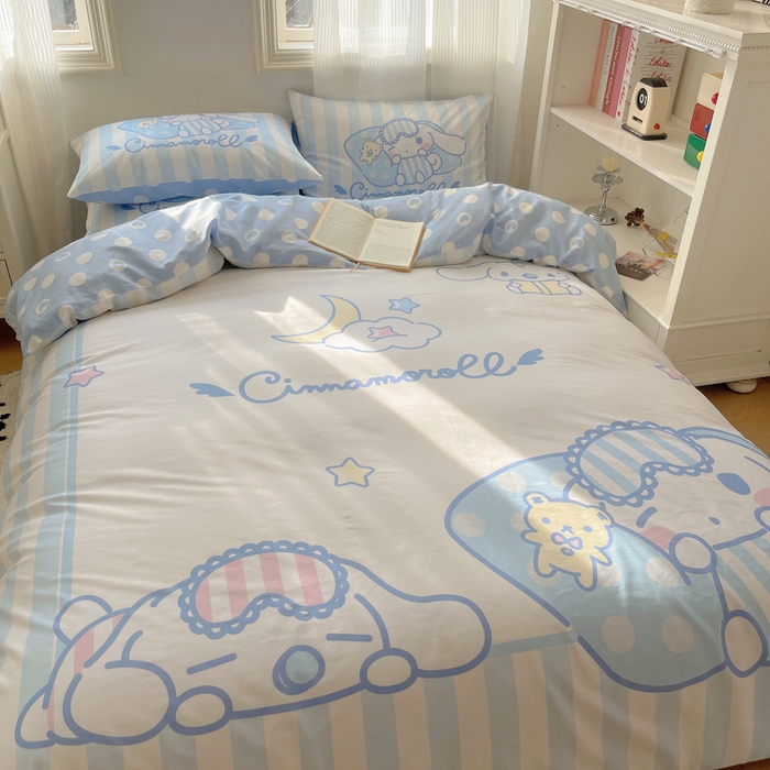 91家纺网 家纺一手货源 找家纺 星座 2025大版全棉三丽鸥四件套 晚安玉桂狗