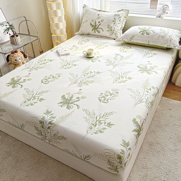 91家纺网 家纺一手货源 找家纺 涵宸家纺 2024新款全棉小清新印花单品套件--单床笠 床笠-金秋