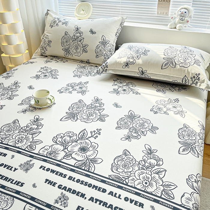 91家纺网 家纺一手货源 找家纺 涵宸家纺 2024新款全棉小清新印花单品套件--单床笠 床笠-安曼