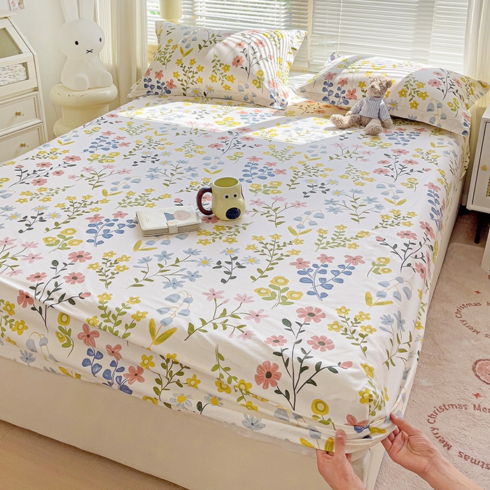 91家纺网 家纺一手货源 找家纺 大柏树 2025新款全棉13376印花四件套系列（可定制）-单床笠 云梦花都