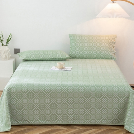 91家纺网 家纺一手货源 找家纺 （总）金泰莱 2025新款全棉提花老粗布凉席三件套全棉床单纯棉床单软凉席