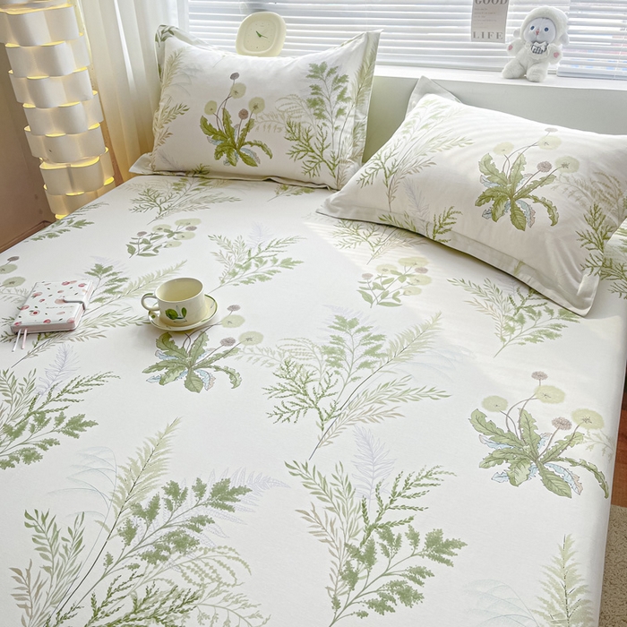 91家纺网 家纺一手货源 找家纺 涵宸家纺 2024新款全棉小清新印花单品套件--单床单 床单-金秋