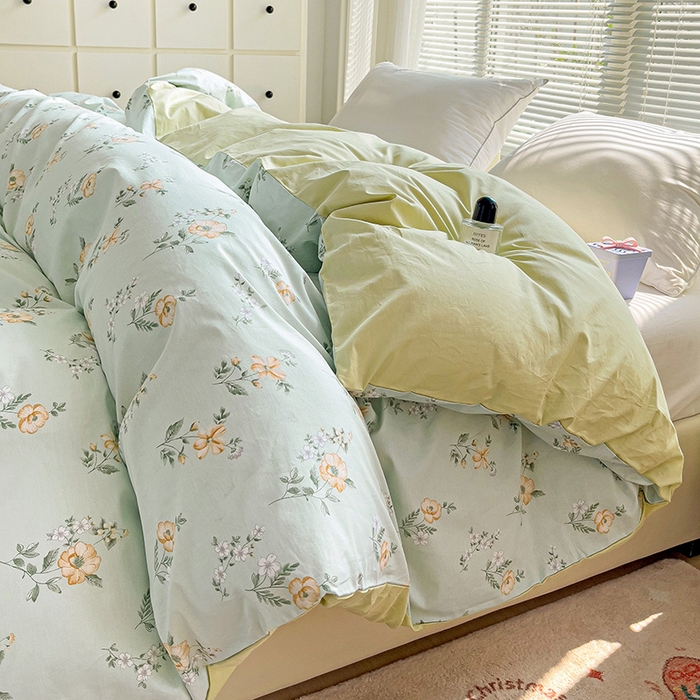 91家纺网 家纺一手货源 找家纺 大柏树 2025新款全棉13376印花四件套系列（可定制）-单被套 浅沫