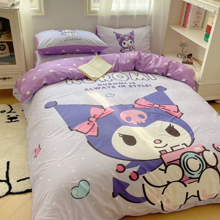 91家纺网 家纺一手货源 找家纺 星座 2025大版全棉三丽鸥四件套 魔法库洛米