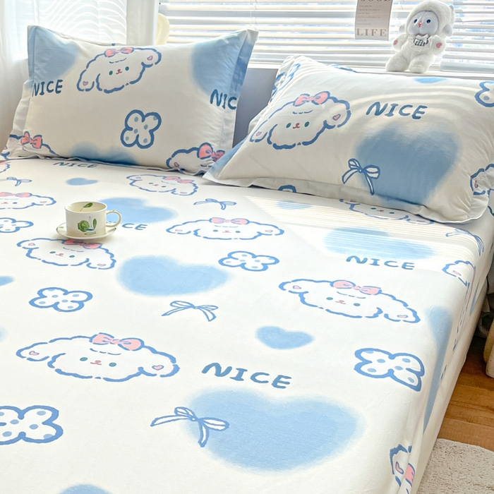 91家纺网 家纺一手货源 找家纺 涵宸家纺 2024新款全棉小清新印花单品套件--单枕套 枕套-玉桂兔