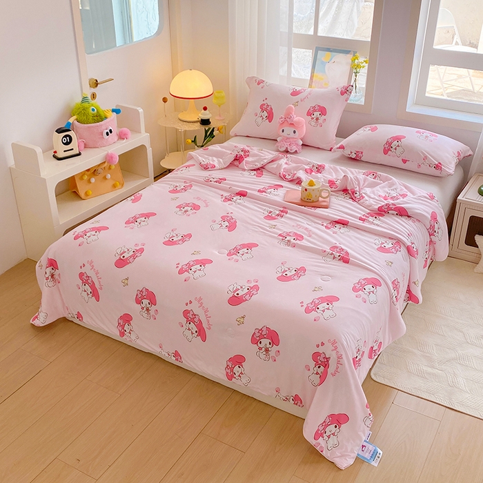 91家纺网 家纺一手货源 找家纺 DS-2025新款儿童卡通三丽鸥正版授权A类针织棉夏被系列 草莓美乐蒂