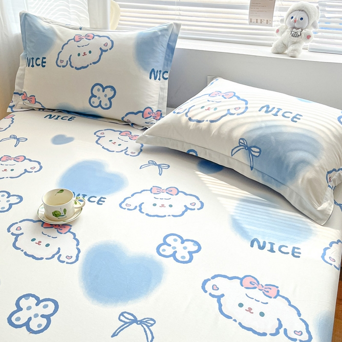 91家纺网 家纺一手货源 找家纺 涵宸家纺 2024新款全棉小清新印花单品套件--单枕套 枕套-玉桂兔