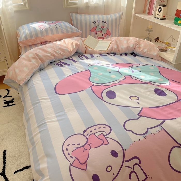 91家纺网 家纺一手货源 找家纺 星座 2025大版全棉三丽鸥四件套 甜心美乐蒂