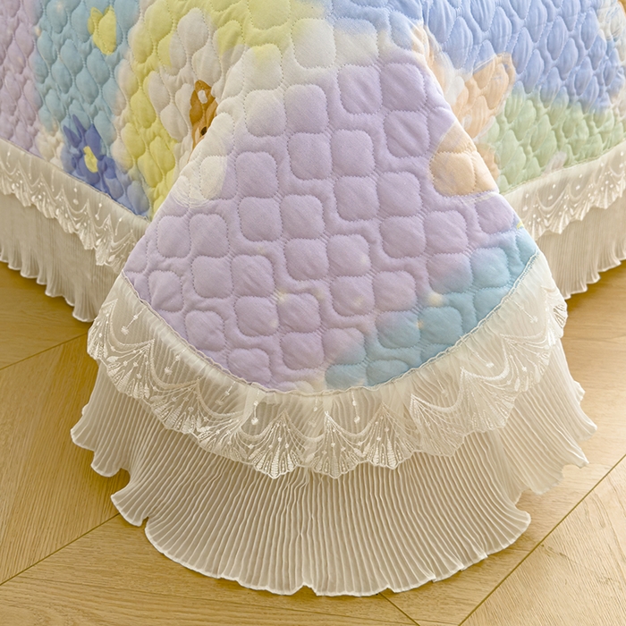 91家纺网 家纺一手货源 找家纺 冬然 2023新款全棉床盖纯棉床盖夹棉床单全棉床单纯棉床单油彩画