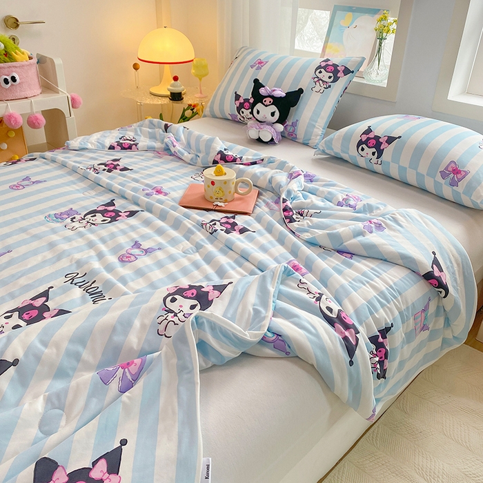 91家纺网 家纺一手货源 找家纺 DS-2025新款儿童卡通三丽鸥正版授权A类针织棉夏被系列 美妆库洛米