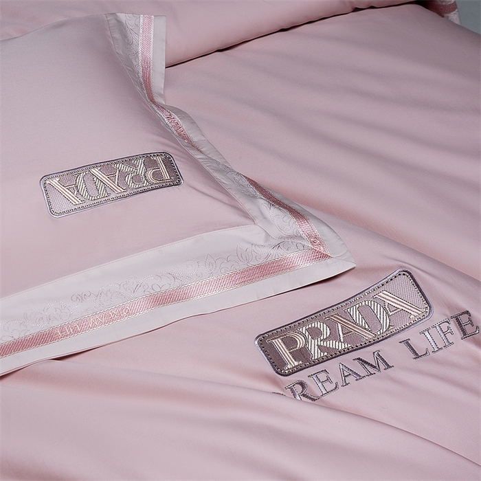 91家纺网 家纺一手货源 找家纺 高大尚婚庆馆  2025春夏新品长绒棉高端绣花四件套-卡洛拉 卡洛拉-落樱粉