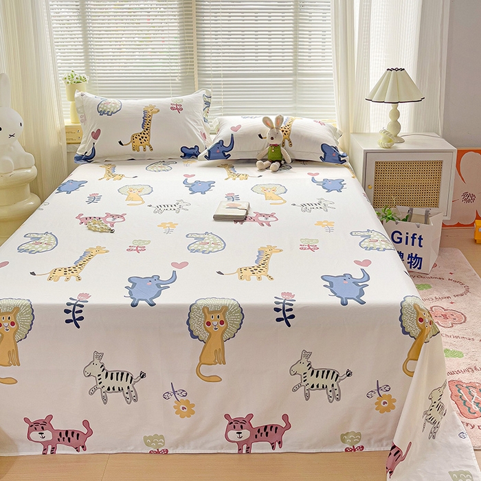 91家纺网 家纺一手货源 找家纺 大柏树 2025新款全棉13376印花四件套系列（可定制）-单床单 爱乐儿