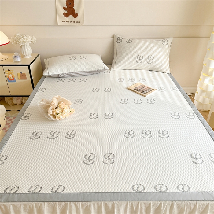 91家纺网 家纺一手货源 找家纺 慕尚家纺 2025新款卡通凉豆豆凉感冰丝席凉席 床席款-芬芳