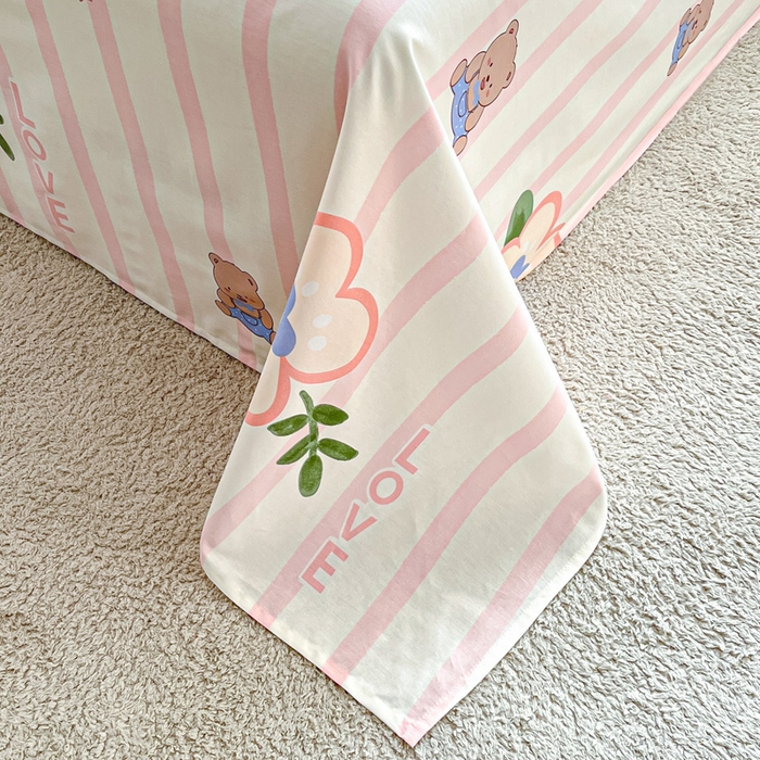 91家纺网 家纺一手货源 找家纺 涵宸家纺 2024新款全棉小清新印花单品套件--单床单 床单-弗洛斯