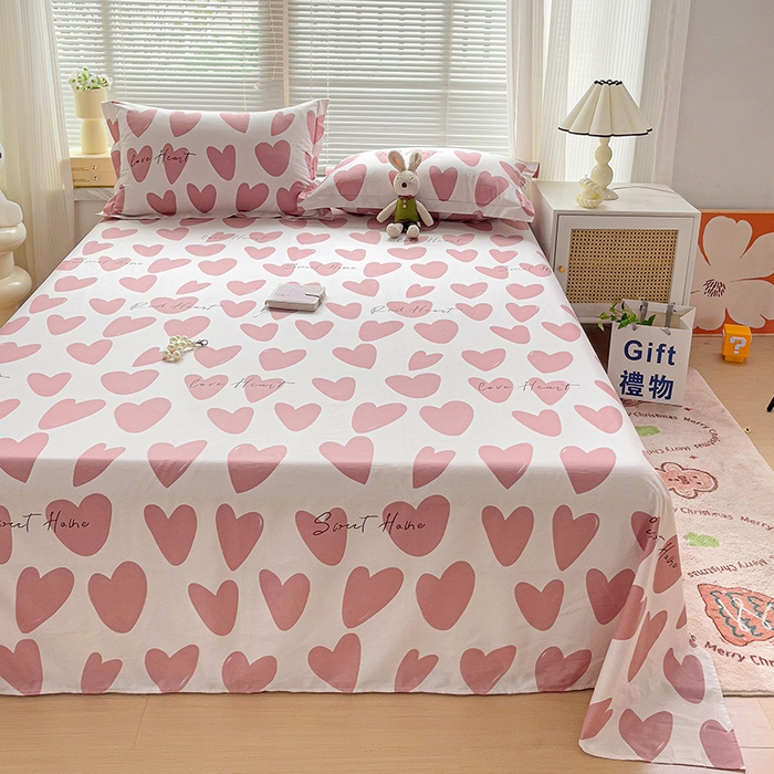 91家纺网 家纺一手货源 找家纺 大柏树 2025新款全棉13376印花四件套系列（可定制）-单床单 倾心