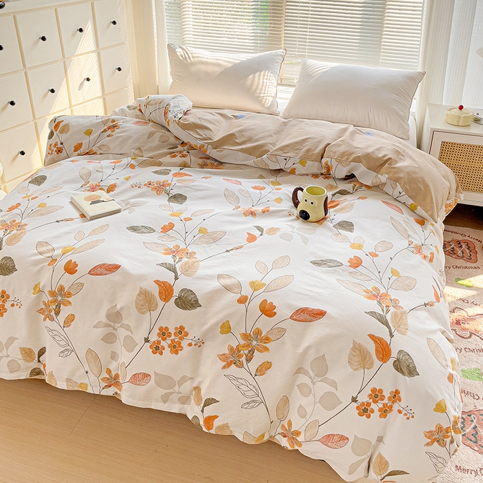 91家纺网 家纺一手货源 找家纺 大柏树 2025新款全棉13376印花四件套系列（可定制）-单被套 浅花悠悠