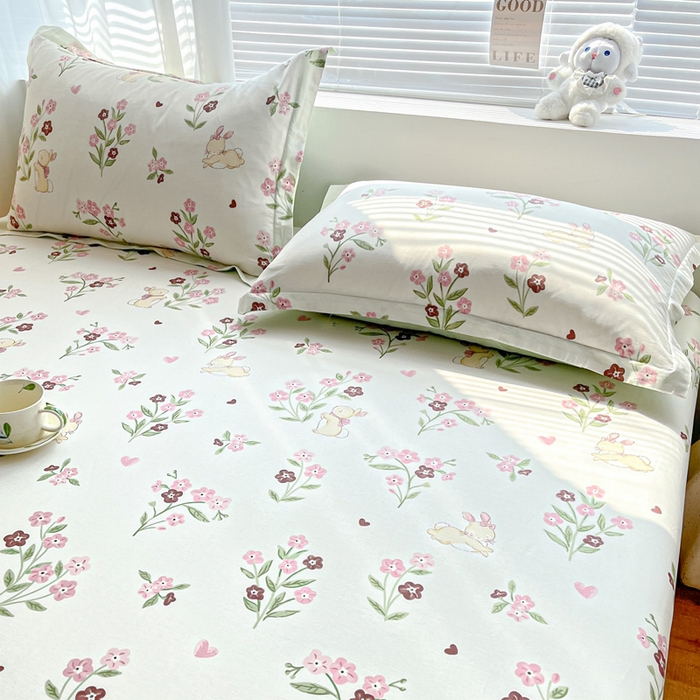 91家纺网 家纺一手货源 找家纺 涵宸家纺 2024新款全棉小清新印花单品套件--单枕套 枕套-甜糖奶咖