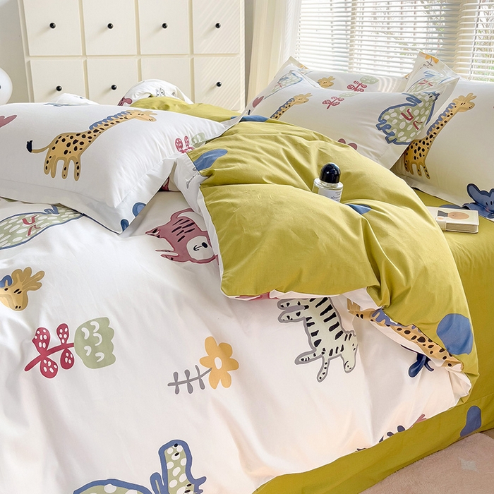 91家纺网 家纺一手货源 找家纺 大柏树 2025新款全棉13376印花四件套系列（可定制）-床单四件套 爱乐儿