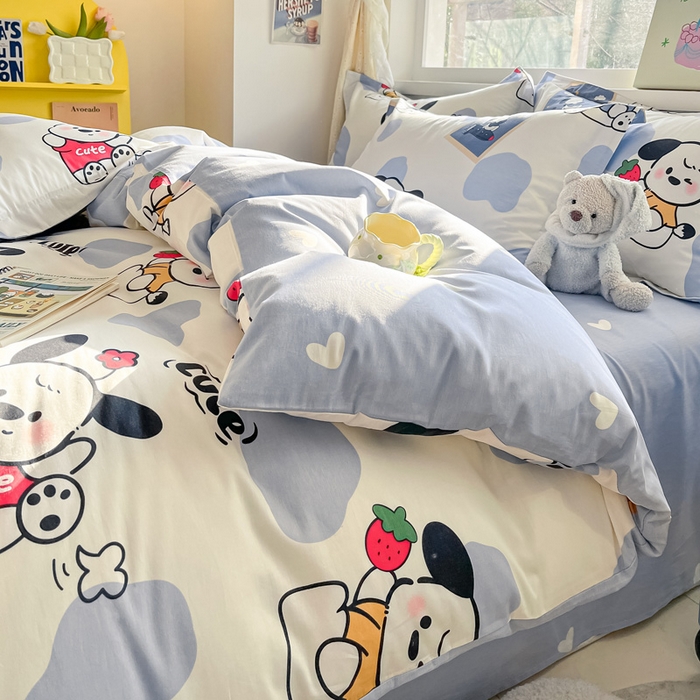 91家纺网 家纺一手货源 找家纺 涵宸家纺 2024新款全棉小清新印花单品套件--单被套 奥利心