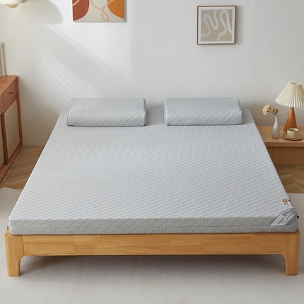 91家纺网 家纺一手货源 找家纺 鼎盛乳胶 2025新款针织棉方格乳胶床垫 乳胶床垫-灰方格