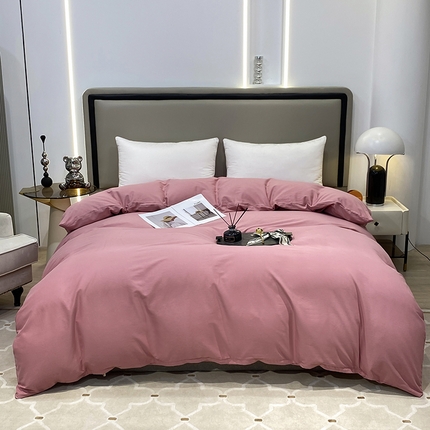 91家纺网 家纺一手货源 找家纺 （总）富馨莱 2024新款60支A类全棉纯棉磨毛纯色双拼被套