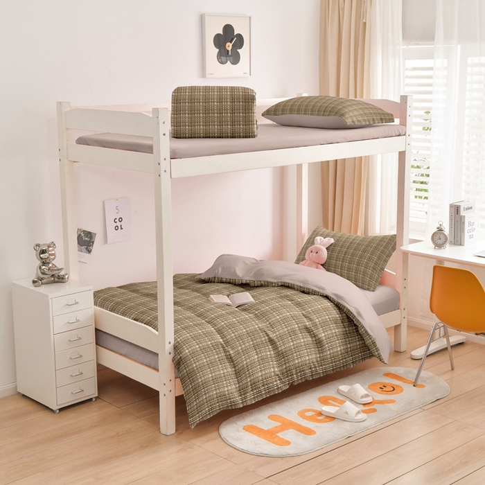 91家纺网 家纺一手货源 找家纺 啊雅家居 床上用品水洗棉印花五件套七件套 日系条格咖