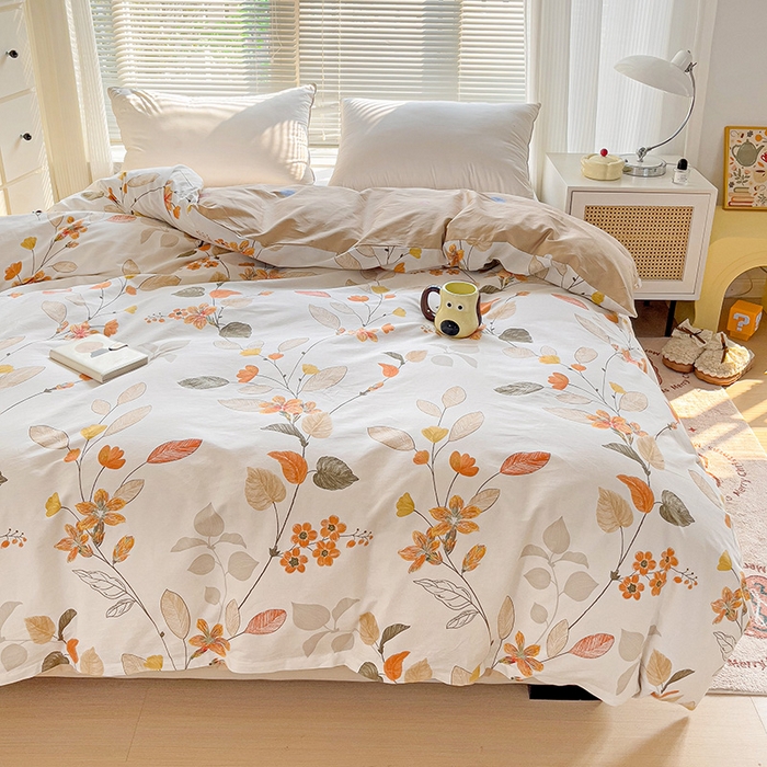 91家纺网 家纺一手货源 找家纺 大柏树 2025新款全棉13376印花四件套系列（可定制）-单被套 浅花悠悠