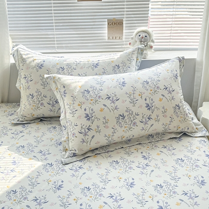 91家纺网 家纺一手货源 找家纺 （总）涵宸家纺 2024新款全棉小清新印花单品套件--单枕套