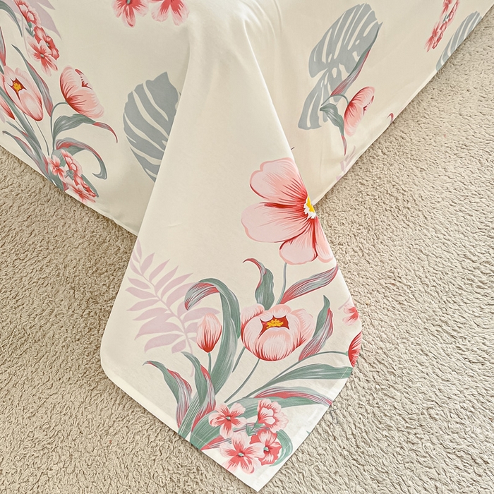 91家纺网 家纺一手货源 找家纺 涵宸家纺 2024新款全棉小清新印花单品套件--单床单 床单-长歌行