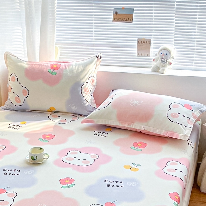 91家纺网 家纺一手货源 找家纺 涵宸家纺 2024新款全棉小清新印花单品套件--单枕套 枕套-萌萌彩