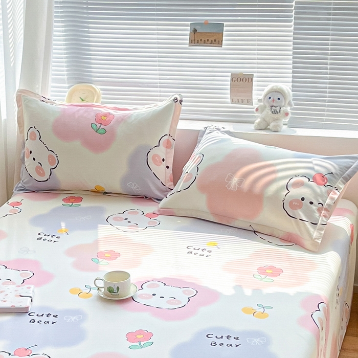 91家纺网 家纺一手货源 找家纺 涵宸家纺 2024新款全棉小清新印花单品套件--单枕套 枕套-萌萌彩