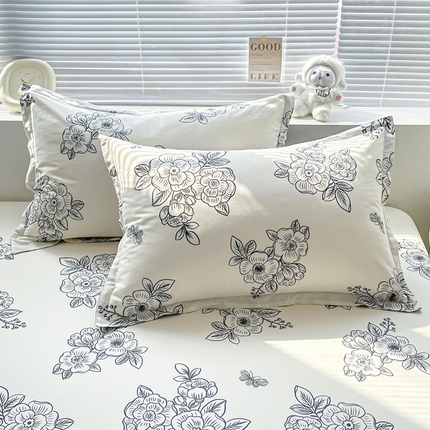91家纺网 家纺一手货源 找家纺 （总）涵宸家纺 2024新款全棉小清新印花单品套件--单枕套