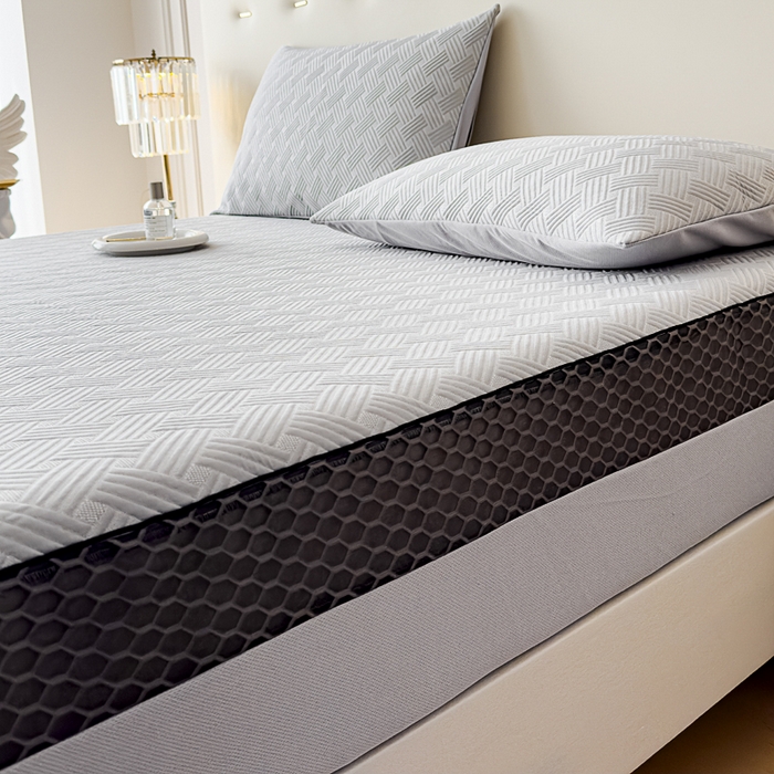 91家纺网 家纺一手货源 找家纺 邦妮家纺 2024新款A类凉感丝床笠凉席床垫30公分内可用 梦幻-灰