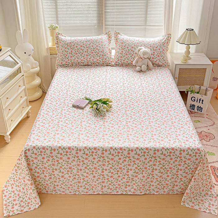 91家纺网 家纺一手货源 找家纺 大柏树 2025新款全棉13376印花四件套系列（可定制）-单床单 春晴