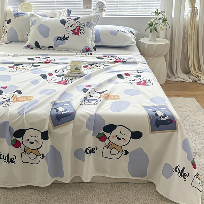 91家纺网 家纺一手货源 找家纺 涵宸家纺 2024新款全棉小清新印花单品套件--单床单 床单-奥利心