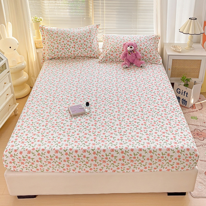 91家纺网 家纺一手货源 找家纺 大柏树 2025新款全棉13376印花四件套系列（可定制）-单床笠 春晴