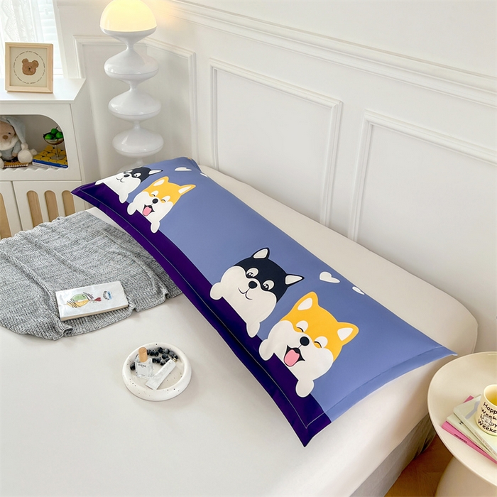 91家纺网 家纺一手货源 找家纺 梦舒羽 2025新款抗菌防水四季款枕套宿舍情侣枕芯套双人枕头套 防水单层枕套-萌宠乐园